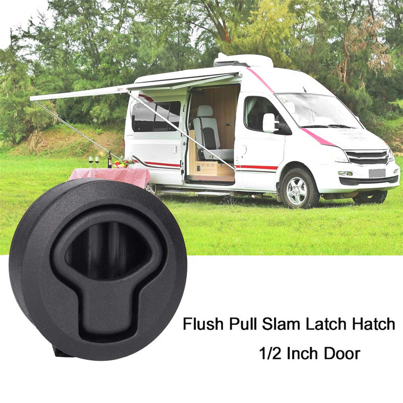ADrivWell 4PC Round Slam Latch Hatch Push-to-Close Latch Nylon Flush Door Pull Latch Non-Locking Style Replacement for M1-63 RV Marine Boat Deck Hatch Door
