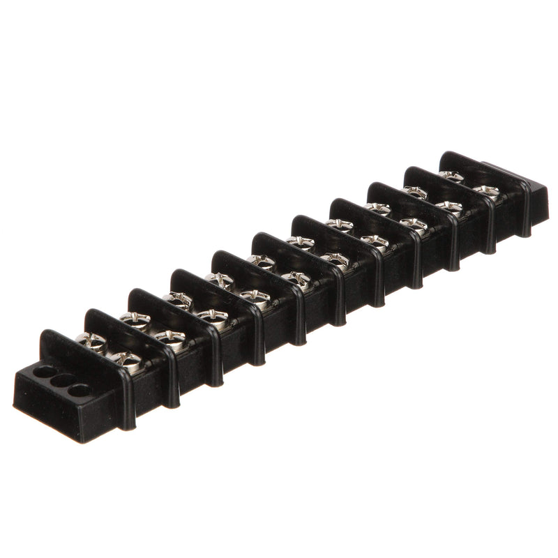 Seachoice Terminal Block, 10-Gang, Nickel Plated Brass Terminals