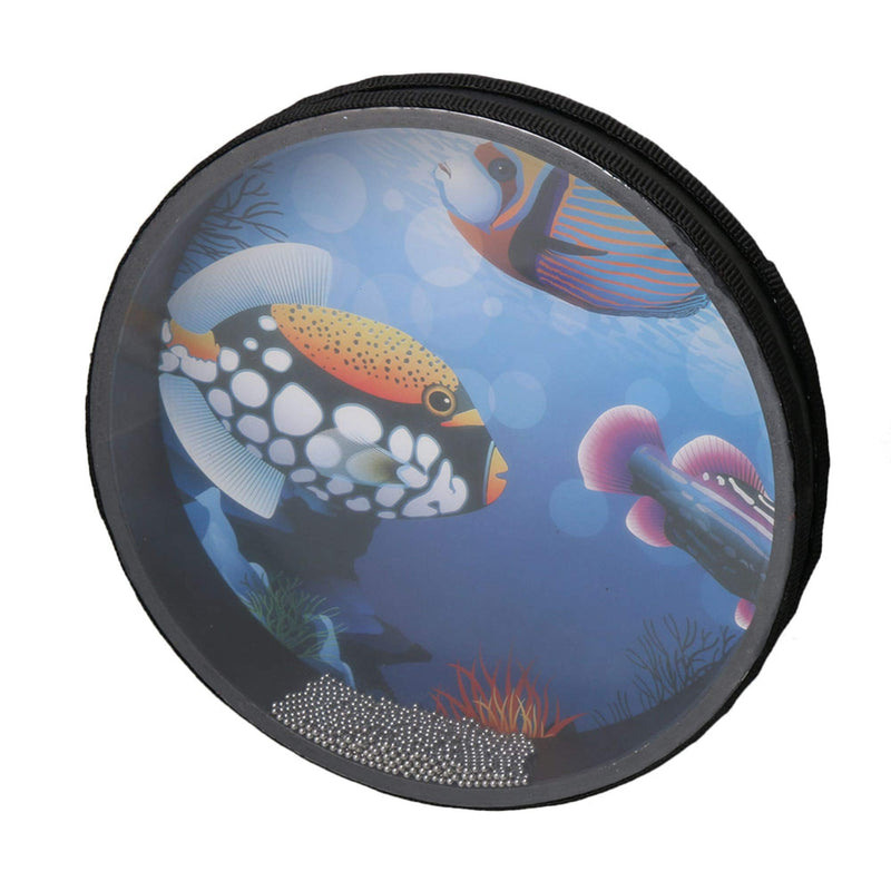 Black 10 inch Wave Bead Ocean Drum Hand Percussion Instrument for Children
