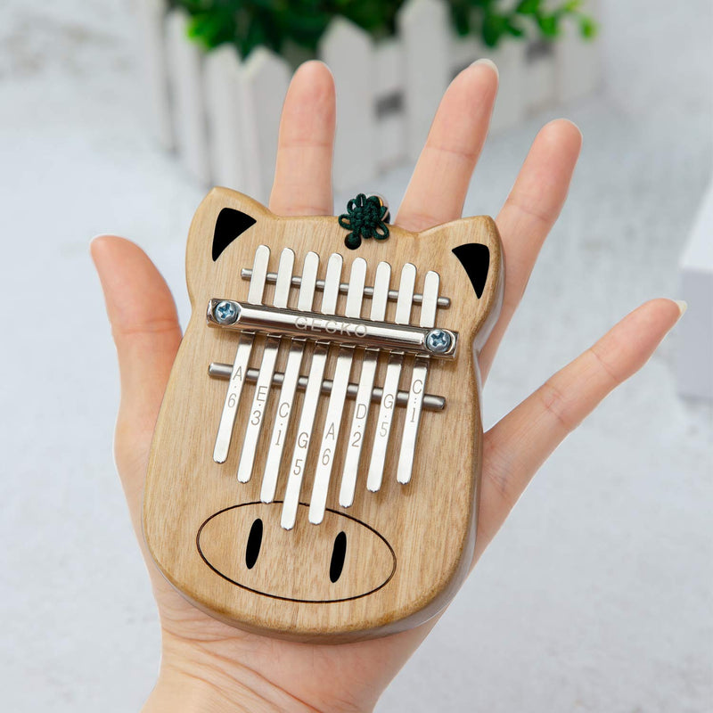 Kalimba Thumb Piano 8 Keys, Mini Kalimba Pig Shape Finger Piano, Portable Mbira Sanza, Gift for Kids Adult Beginners Professional 8Keys-Mini-pig