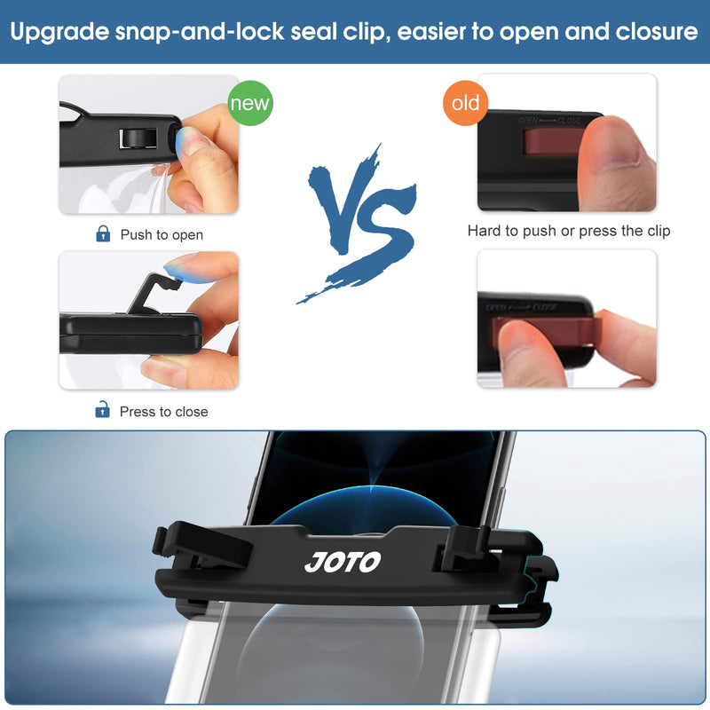 JOTO Waterproof Phone Pouchup to 7.0", Transparent Universal Cellphone Dry Bag Underwater Case for iPhone 13 Pro Max 12 11 XS XR 8 7 Plus, Galaxy S21 Ultra/A42/S10 Note10,Moto,Pixel -2 Pack, Black