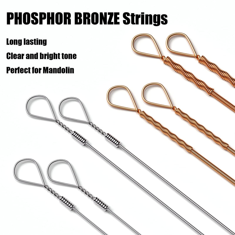 MUSCELL Mandolin Strings, Handmade Phosphor Bronze 8-String Mandolin Strings - 3 Packs Light 10-32 PB-MND-1032