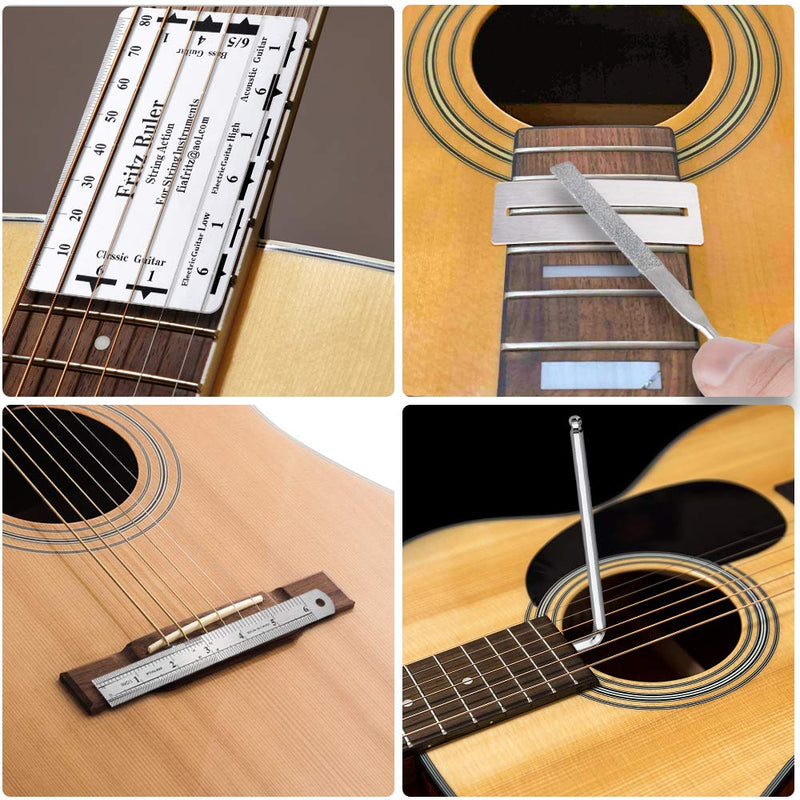 Olycism 26Pcs Guitar Repair Tool Set Repairing Maintenance Tool Kit Guitar Setup Kit Repair Tools for Ukulele Bass Mandolin Banjo Guitar