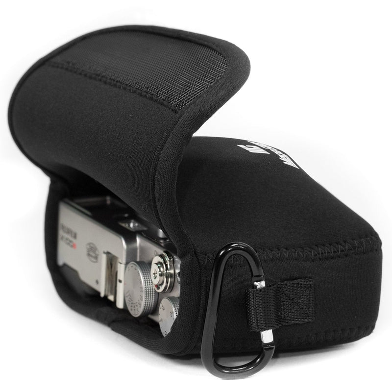 MegaGear Fujifilm X100F, X100T, X100S Ultra Light Neoprene Camera Case, with Carabiner - Black - MG1094