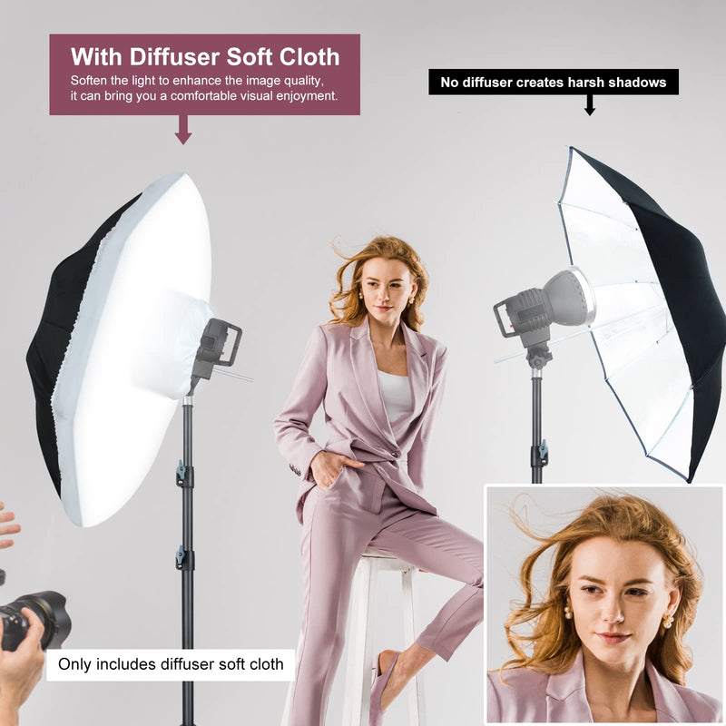 [AUSTRALIA] - LINCO Lincostore Studio Lighting Jellyfish Umbrella Diffuser Soft Cloth (Pack of 2) for 33" Silver Photo Umbrella or 33" Gold Umbrella Photography 3302-2 (Umbrella not Included) 