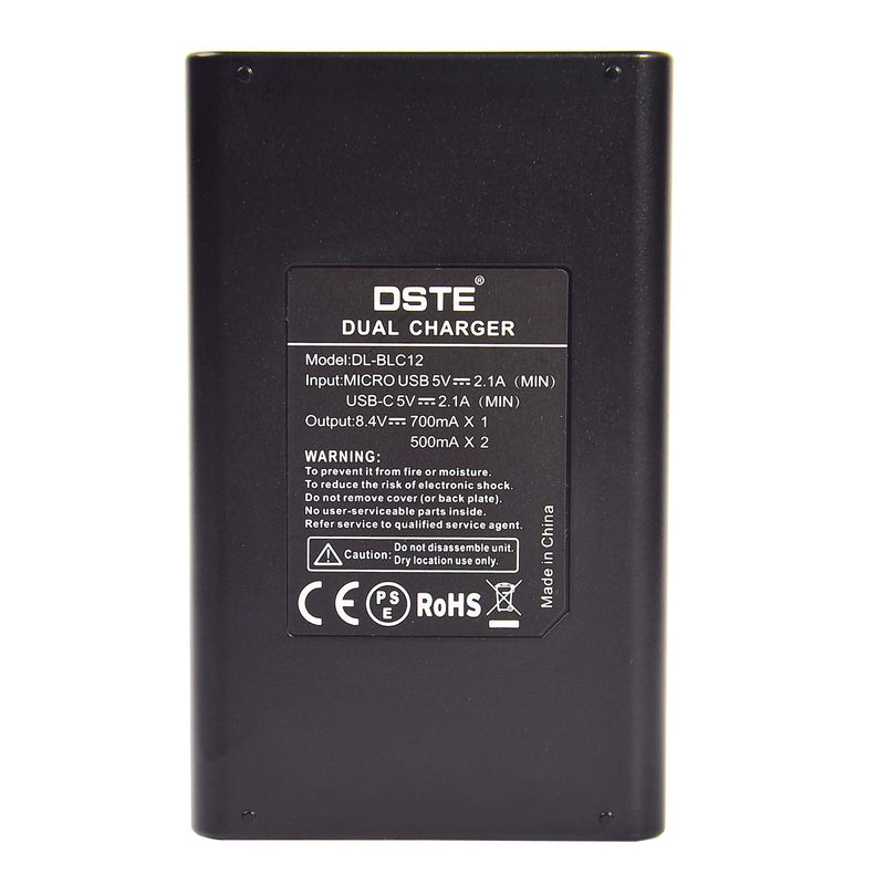 [AUSTRALIA] - DSTE Replacement for 2X DMW-BLC12 + Dual LCD Battery Charger Compatible Panasonic Lumix DMC-G5 DMC-G6 DMC-G7 DMC-GH2 DMC-GX8 DMC-FZ200 DC-G90 DC-G95 