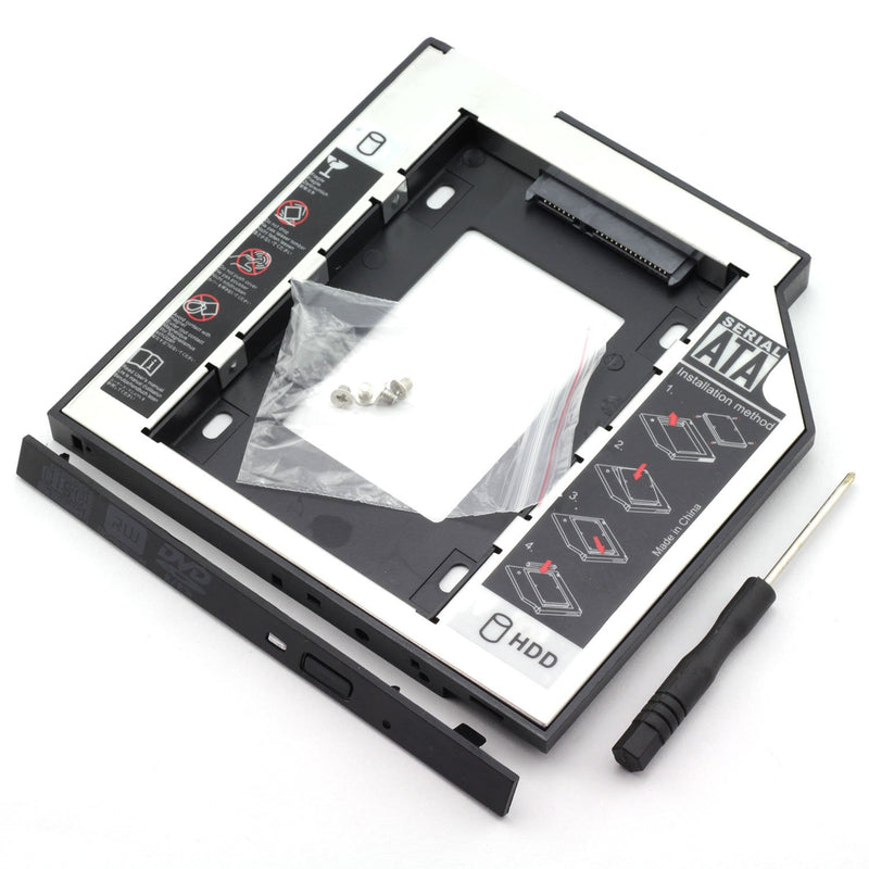 ZRM&E Universal 9.5mm Second HDD Caddy SATA 3.0 Hard Drive Adapter SSD HDD Hard Disk Enclosure Case for Laptop Optical Drive Bay