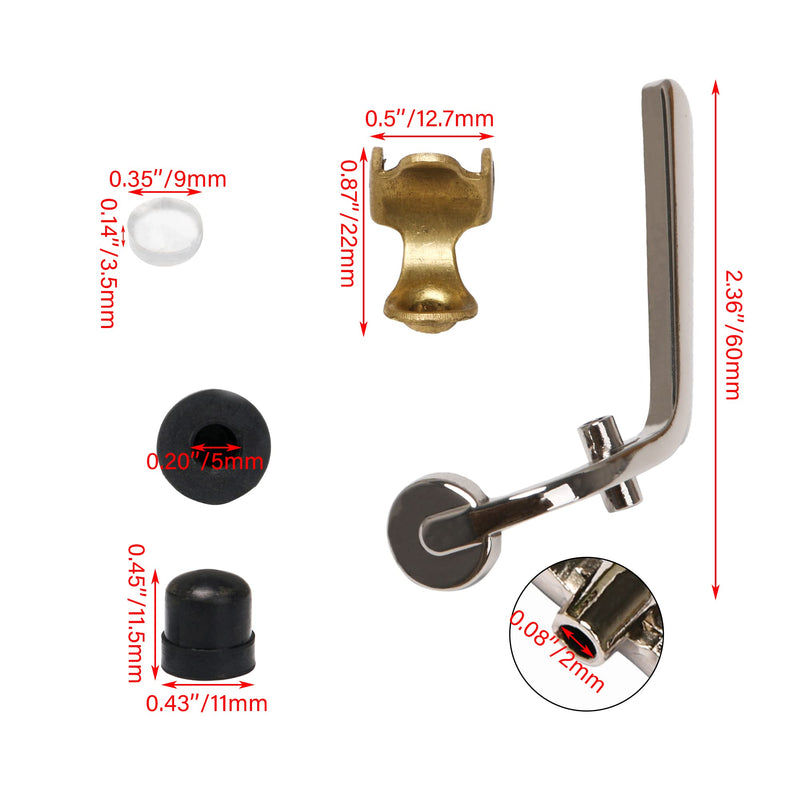 BQLZR Trombone Water Key/Spit Valve Assembly Set with Cork Pad for Trombone Accessory