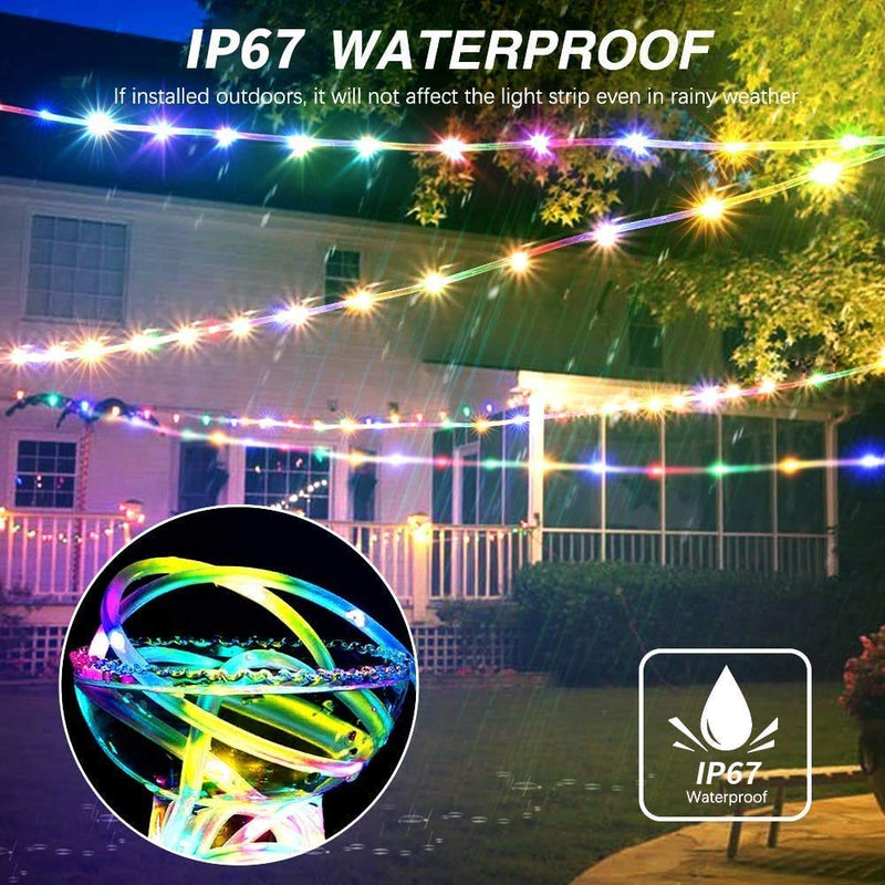 [AUSTRALIA] - Ambaret LED Rope Light Twinkle Battery Operated String Lights 40Ft 120 LED Fairy Light, 8 Color Changing Waterproof Strip Light for Bedroom Garden Outdoor Party Decoration (Multi-Color) Multicolor 