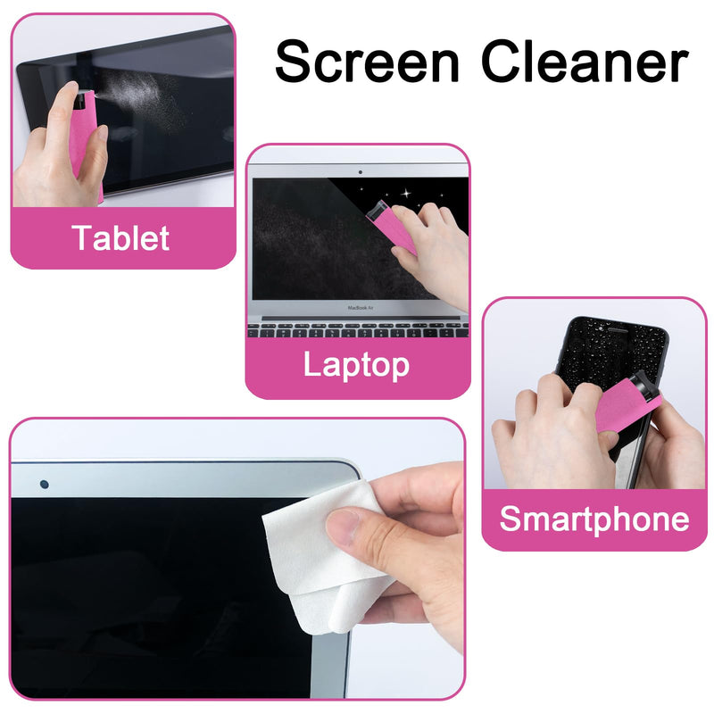 [AUSTRALIA] - Screen Cleaner Touchscreen Mist Spray, walrfid Cleaning Kit for Electronic Smart Phone TV, Laptop, Tablet, PC, Computer LCD Flat Screens, Eyeglasses, Compatible with iPhone iPad MacBook Pro - Hot Pink Safety Hot Pink 