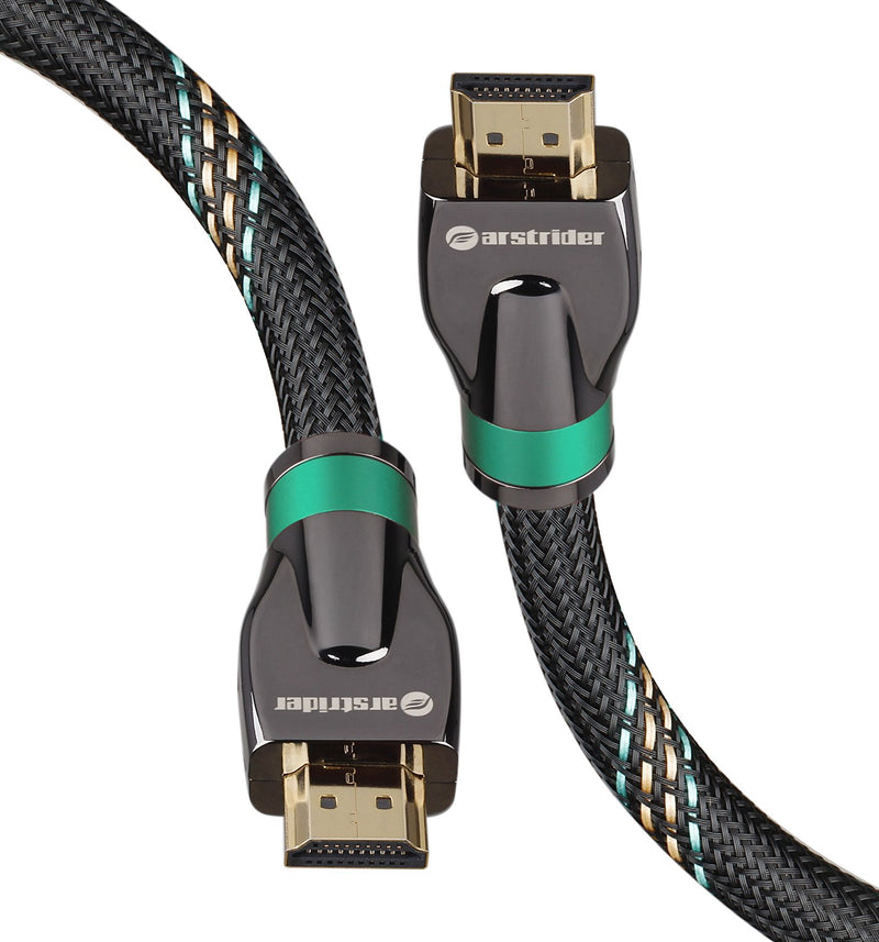 4K HDMI Cable/HDMI Cord 3ft - Ultra HD 4K Ready HDMI 2.0 (4K@60Hz 4:4:4) - High Speed 18Gbps - 28AWG Braided Cord-Ethernet /3D / HDR/ARC/CEC/HDCP 2.2 / CL3 by Farstrider 3 Feet Green