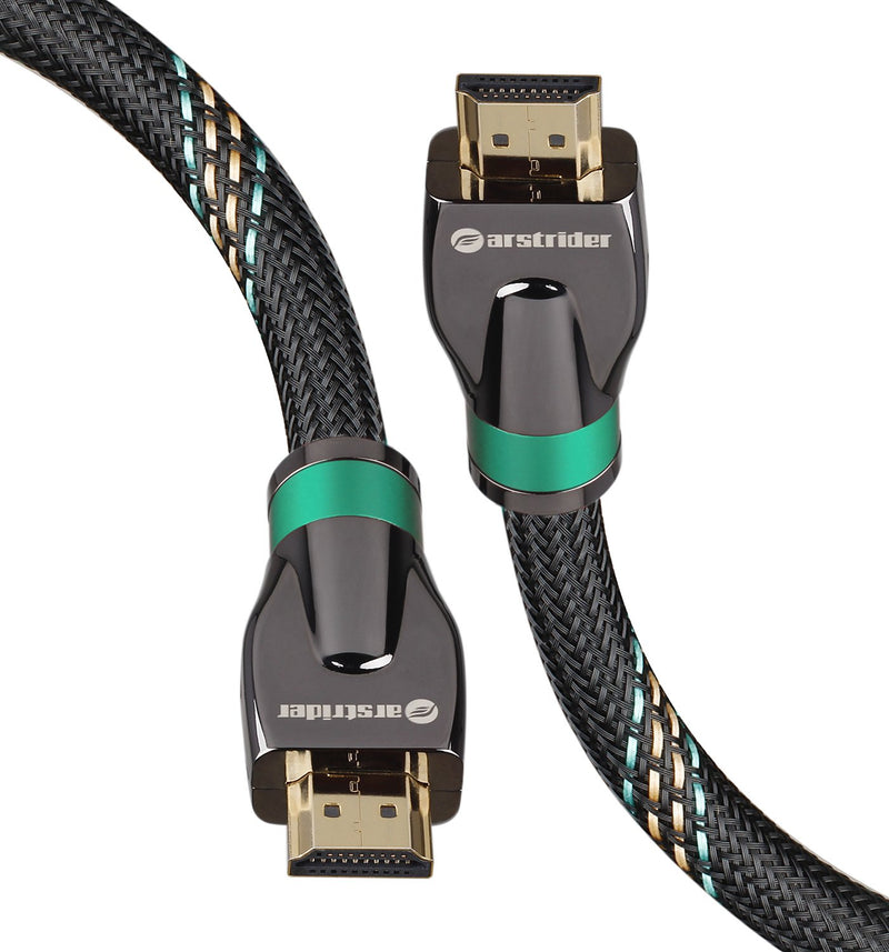 4K HDMI Cable/HDMI Cord 25ft - Ultra HD 4K Ready HDMI 2.0 (4K@60Hz 4:4:4) - High Speed 18Gbps - 26AWG Braided Cord-Ethernet /3D / ARC/CEC/HDCP 2.2 / CL3 by Farstrider 25 Feet Green