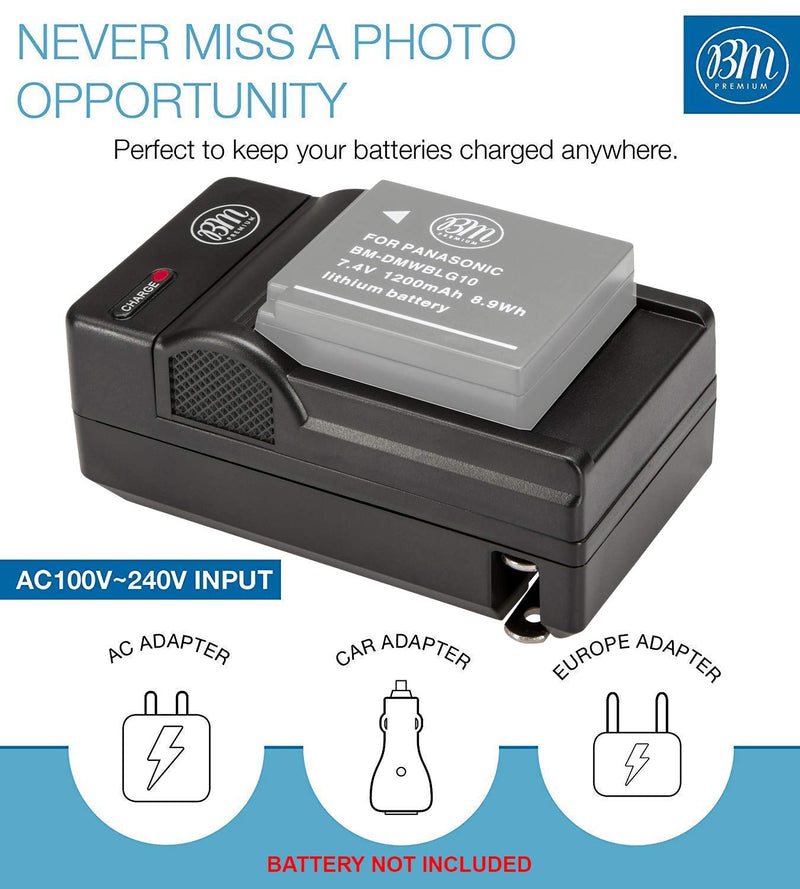 BIG MIKE'S ELECTRONICS BM Premium DMW-BCG10 Battery Charger for Panasonic Lumix DMC-ZS15, DMC-ZS19, DMC-ZS20, DMC-ZS25 Digital Cameras