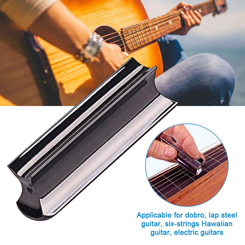 Alnicov Black Stainless Steel Guitar Slide Tone Bar for Dobro, Lap Steel Guitar, Hawaiian Guitar, Electric Guitar Accessories