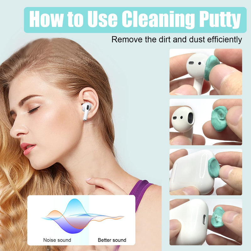 Cleaner Kit for Airpod, Earbud Cleaning Putty for Airpods Pro, Cleaning kit for Airpod, Cleaner Putty for Headphone,Earbud,Charging Port,Phone, Include Cleaner Putty,Brushes,Swabs, Tweezers