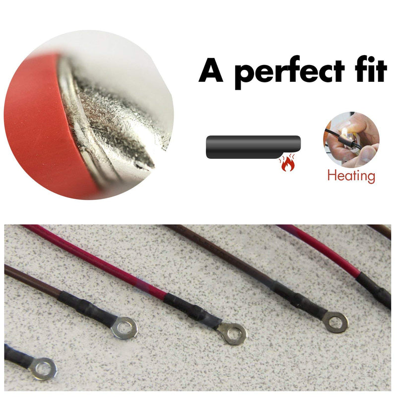 Young4us 2 Pack 3/4'' Heat Shrink Tube 3:1 Adhesive-Lined Heat Shrinkable Tubing Black&RED 4Ft 3/4''(19.1mm,4Ft)