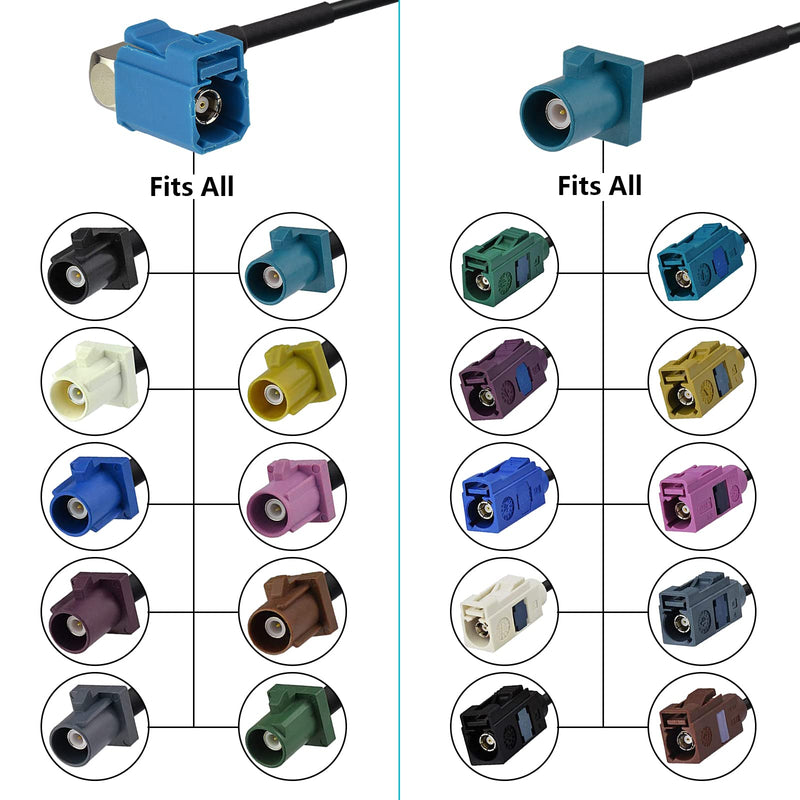 [AUSTRALIA] - Superbat Fakra Splitter, Fakra Cable Male to Female RG174 Coaxial Cable Y Type Splitter for Car Stereo GPS Antenna Extension Cable, 2Ft TYpe 1 