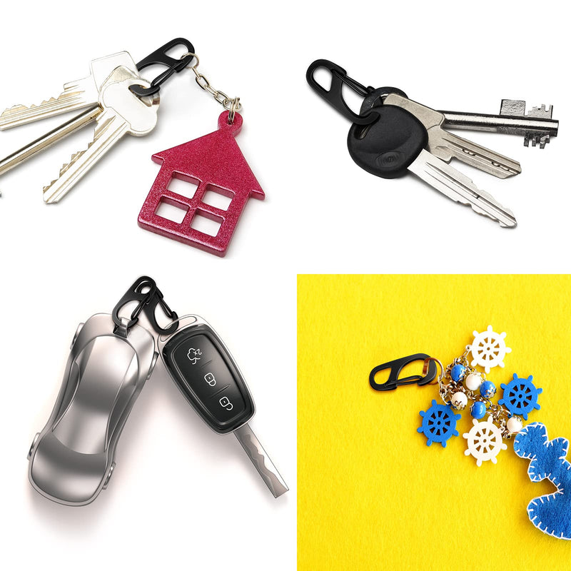 40 Pieces Mini Carabiner Clip Tiny Keychain Carabiner Mini Keyring for Backpack Bottle Keychain Accessories Black, Silver