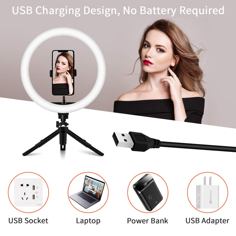 Desk Ring Light 12" with Tripod Stand and Phone Holder Professional LED Ring Light Kit for Live Streaming & YouTube Video, Dimmable Makeup Ringlight with 3 Light Modes and Wireless Bluetooth Remote 12 Inch
