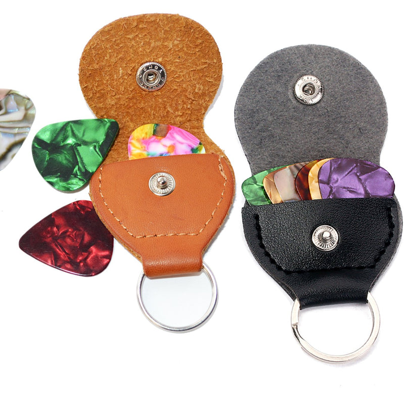 Guitar picks and-pick Holder Case，including 2 Pick Holder Case\10pcs 0.46mm Pick\10pcs 0.71Pick,4pcs 0.91Pick (2 Pick Holder+24Pick)