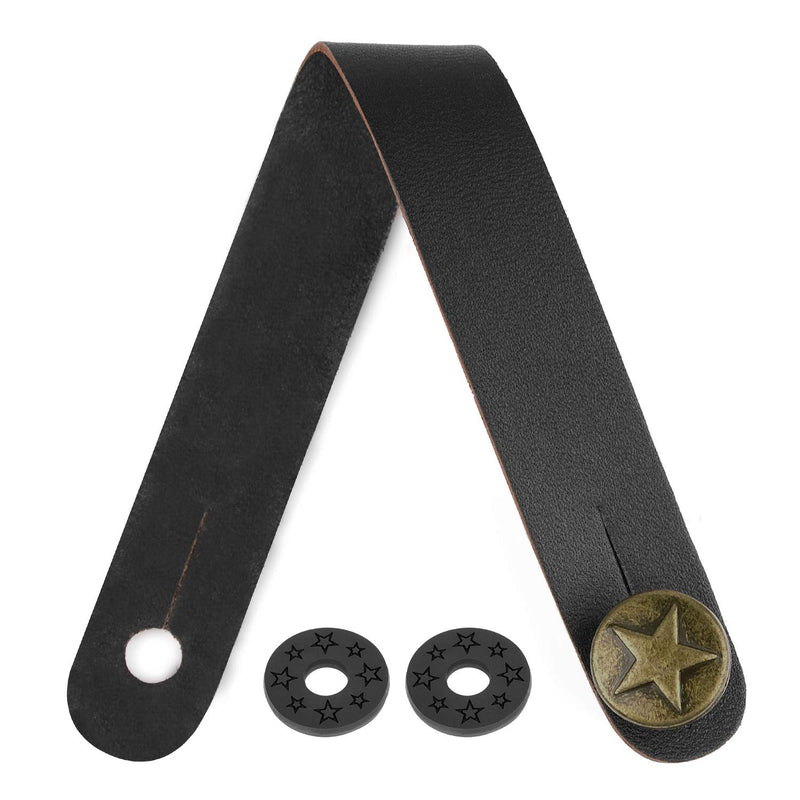Guitar Strap Locks Acoustic Guitar Strap Button Leather Headstock Adapter Strap Lock Button, Top Grade,Black