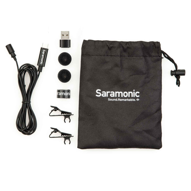 Saramonic Professional Lavalier Microphone for Android and iOS Devices with USB-C and Computers with USB or USB-C for Vlogging, Interviews, YouTube, TikTok, Streaming (LAVMICRO-U), 6.6 Feet