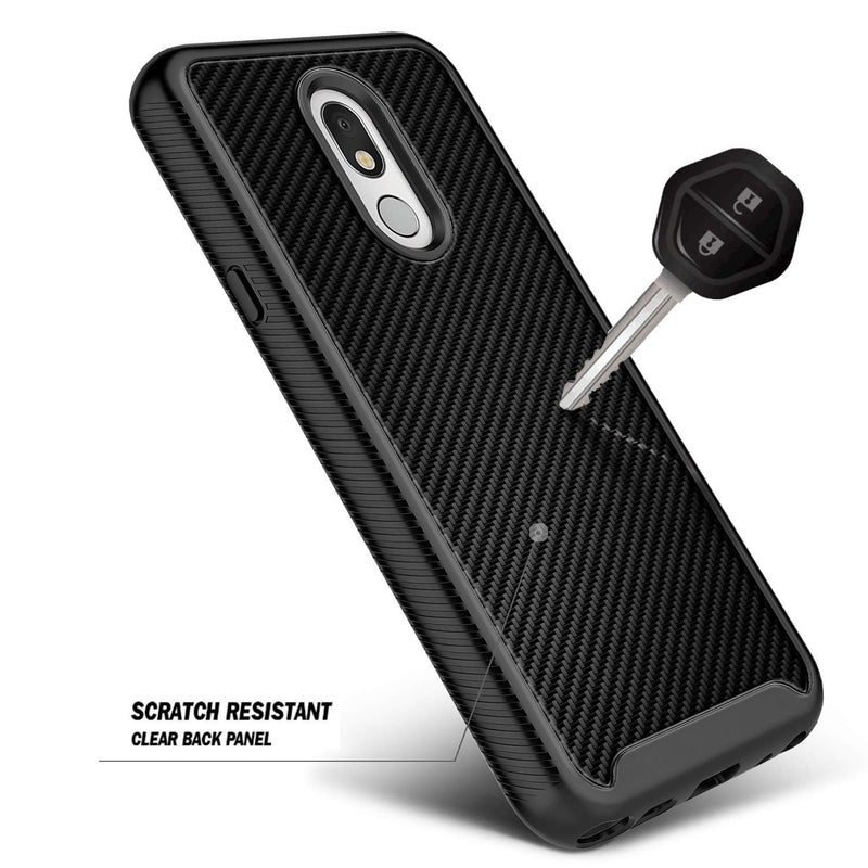 E-Began Case Compatible for LG Stylo 5 with [Built-in Screen Protector], LG Stylo 5V/Stylo 5X/Stylo 5 Plus, Full-Body Protective Rugged Bumper Cover, Shockproof Impact Resist Case -Carbon Fiber Carbon Fiber