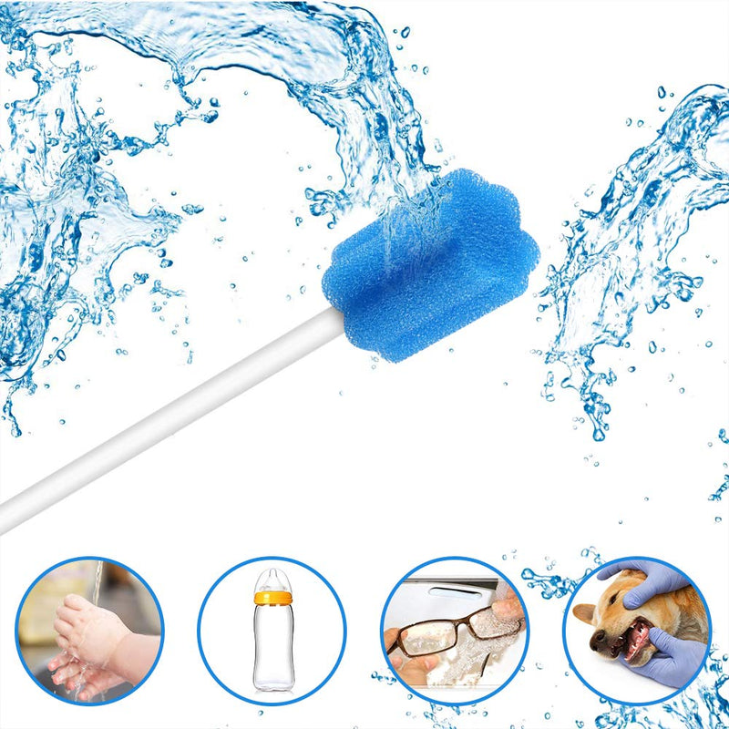 (250 Pcs) Oral Swab/Unflavored and Untreated Swab/Disposable Sterile Mouth Swabs/Individually Wrapped Oral Swabs for Dental and Hygienic Purpose/oral care swabs Quincunx-250 BLUE