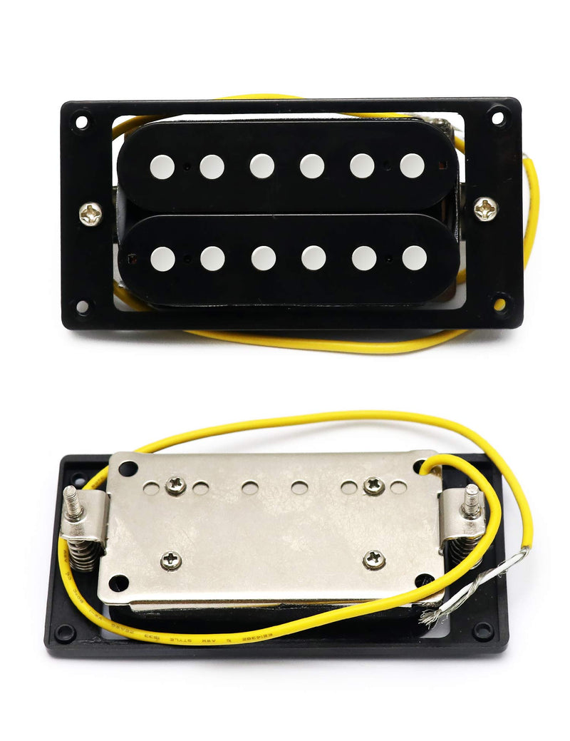 Metallor Electric Guitar Humbucker Pickup Double Coil Ceramic Magnet Pickup Guitar Parts Replacement Neck and Bridge Set of 2Pcs (Black) Black