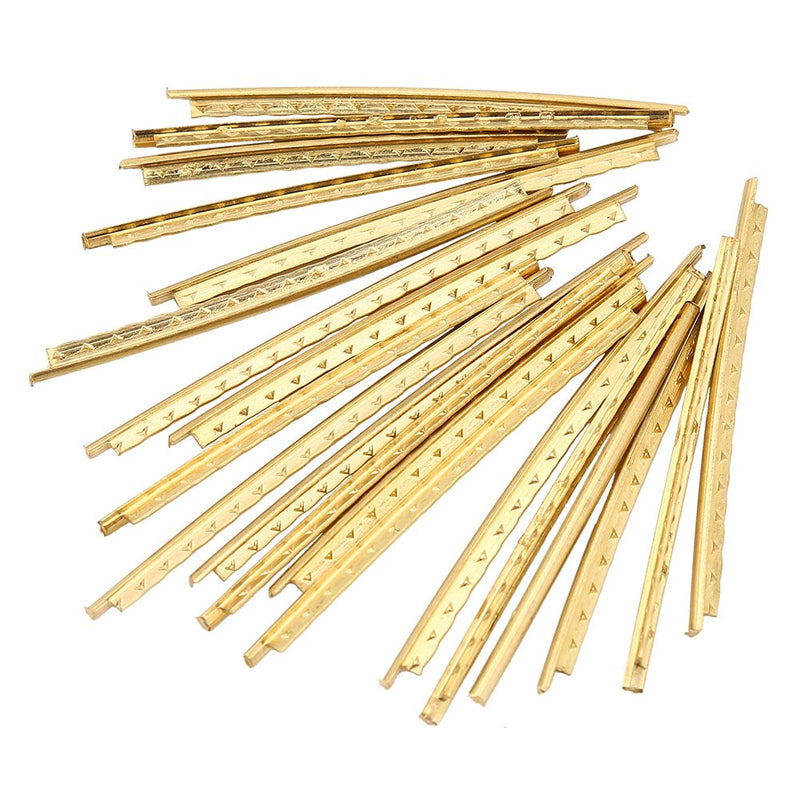 Dilwe Folk Guitar Fret Wires, 20Pcs 2.0mm Brass Guitar Fret Wire Copper Replacement Parts for Folk Wooden Guitars