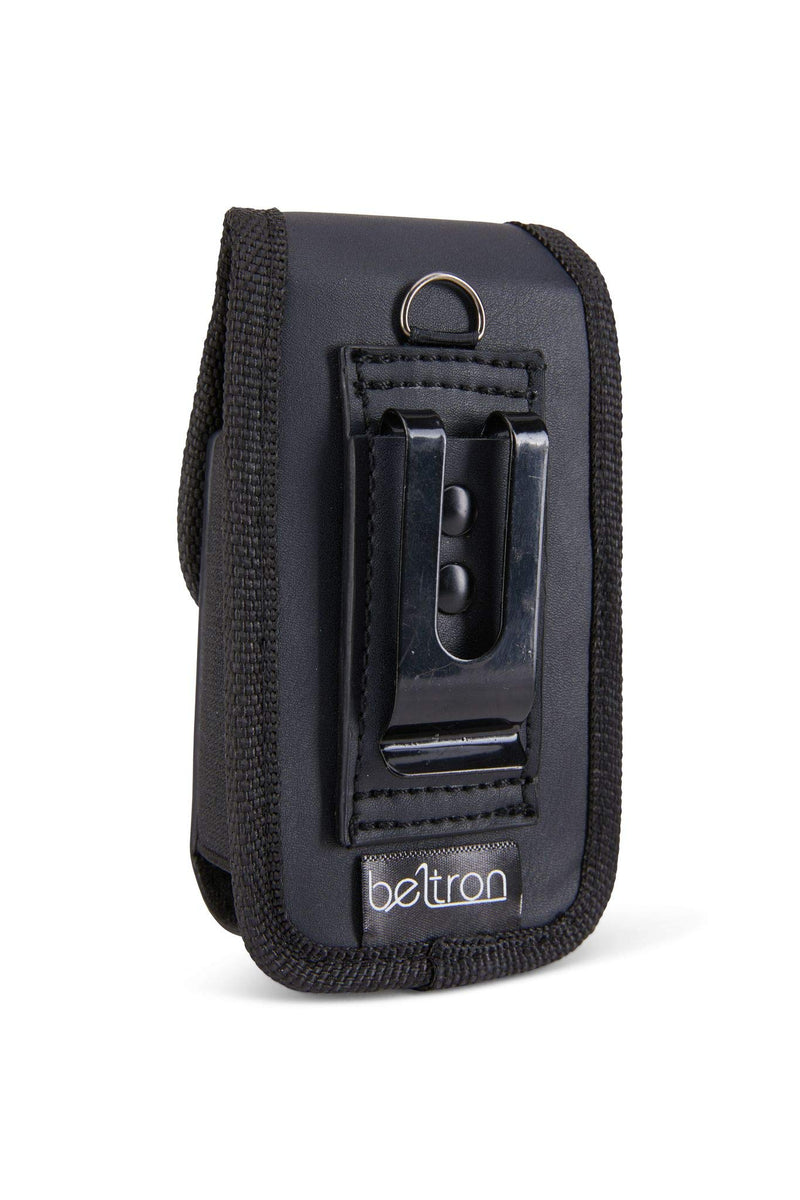 BELTRON Vertical Leather Pouch for DuraXE Epic E4830, DuraXV Extreme E4810, DuraXE E4710, DuraXV LTE E4610, Sonim XP3 Features: Heavy Duty Belt Loop, Metal Belt Clip & Dual Magnet Closure