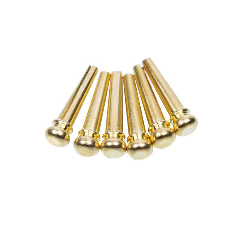 Guitar Bridge Pins 6pcs Brass Endpin 6 String Pegs Gold Pins Acoustic Guitar Replacement Parts - Leomanor