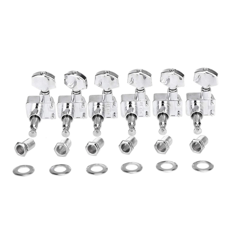 Musiclily Pro 6-in-line 2-pins Sealed Guitar Tuners Machine Head Tuning Pegs Set for Fender Strat/Tele, Chrome