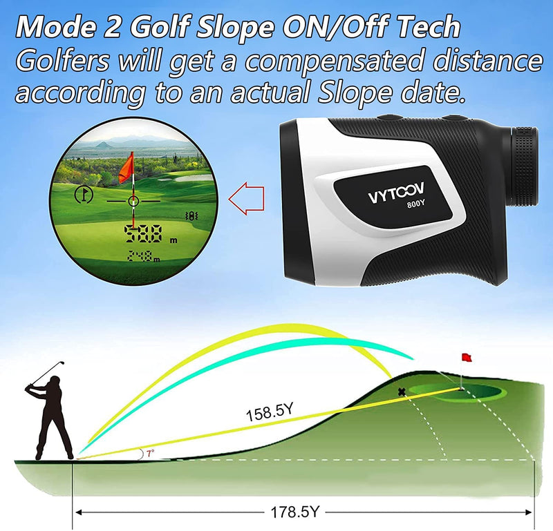 Golf Rangefinder with Slope 1000 Yards 6X Rangefinder Golfing with Slope On/Off Flag-Lock Tech with Vibration Continuous Scan Rechargeable Tournament Legal Golf Rangefinders 800Y
