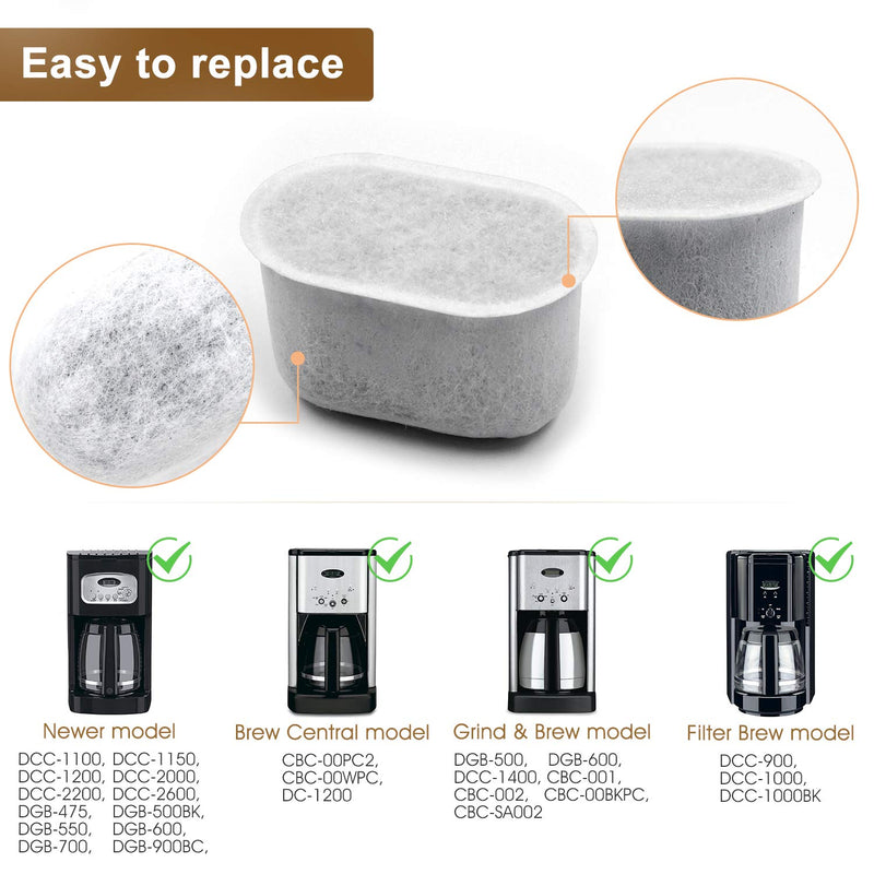 Possiave 12-Pack Cuisinart Compatible Charcoal Water Filter Replacement - for all Cuisinart Coffee Machines 12 Pack