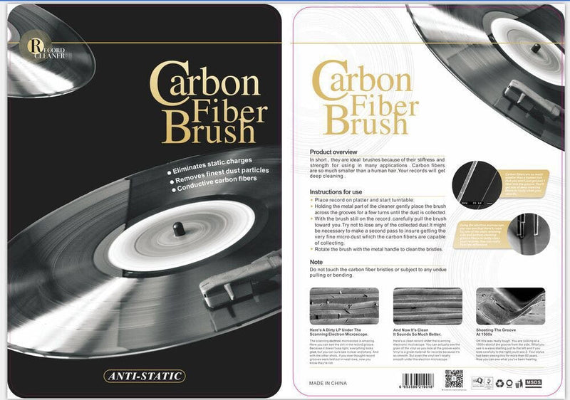 [AUSTRALIA] - TechPlay Anti Static Carbon Fiber Record and Lp Cleaner and Washer with Stylus Brush and Record Cleaning Liquid Set Black 