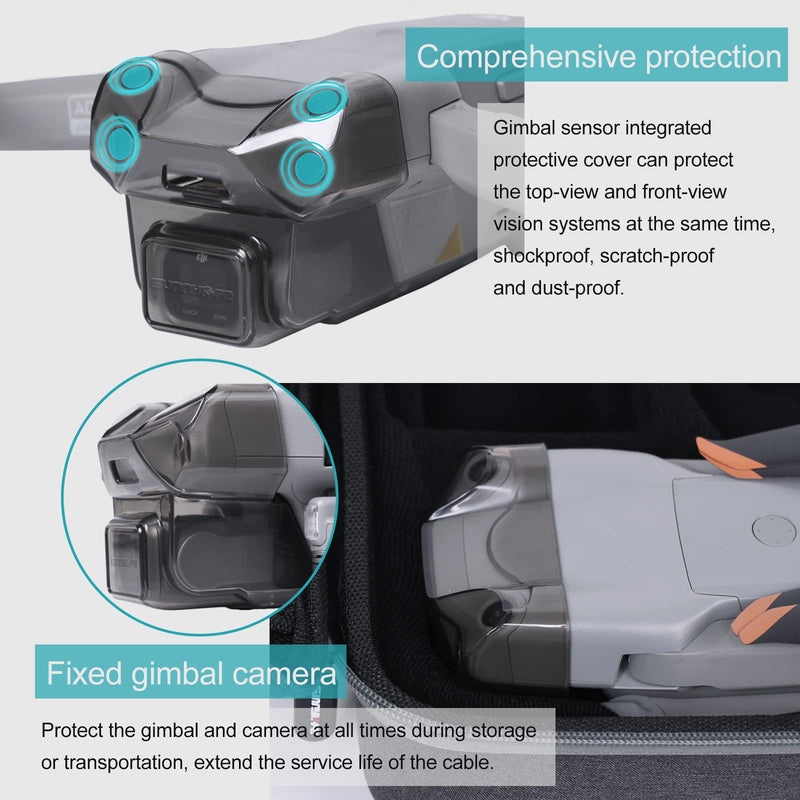 O’woda 3-in-1 Mavic Air 2S Gimbal Protector Kit: Lens Protector Cover Cap + Lens Hood Sunshade + Lens Tempered Glass Film (2pcs), Scratch-Resistant Gimbal Cover Guard for DJI Mavic Air 2S Accessories