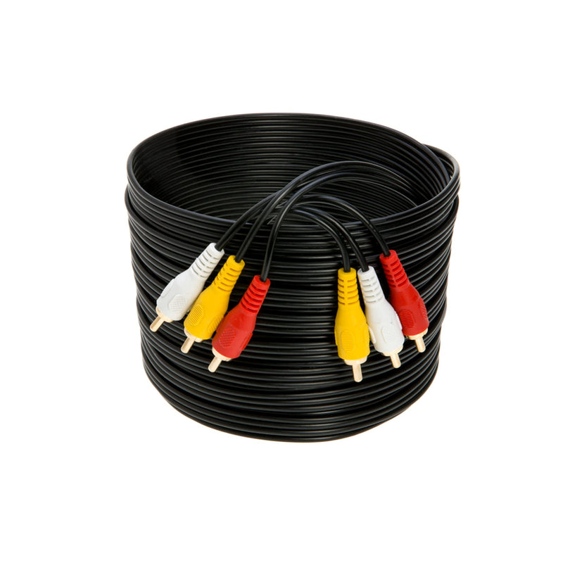 3RCA Video/Stereo Audio Cable, Composite Wire Cord DVD HDTV 6ft, 12ft, 15ft, 25ft (25FT)