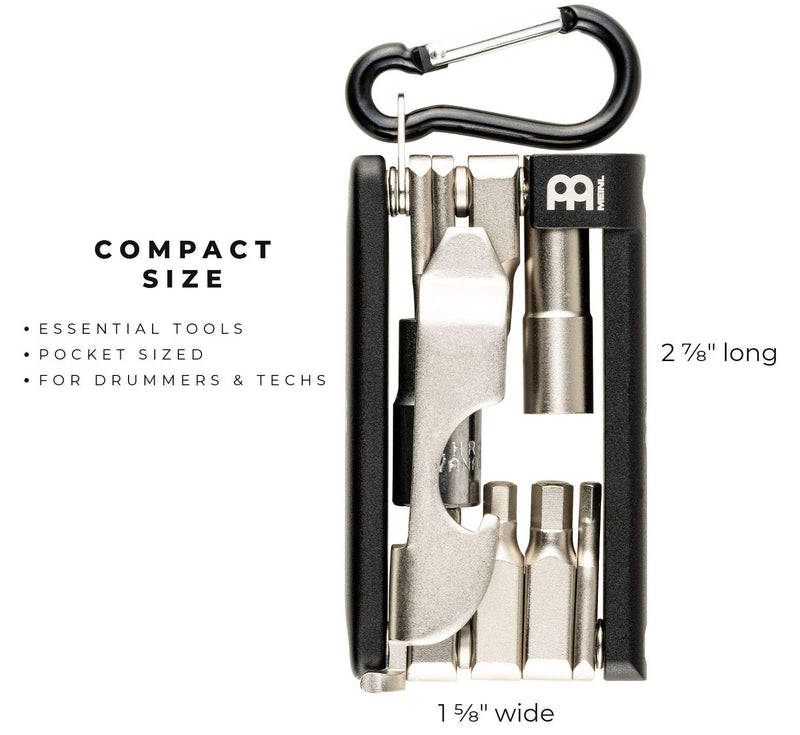 Meinl Stick & Brush Drum Tech Multi-Tool with Carabiner Hook - Includes The Essentials For Quick Fixes & Maintenance (SB503)