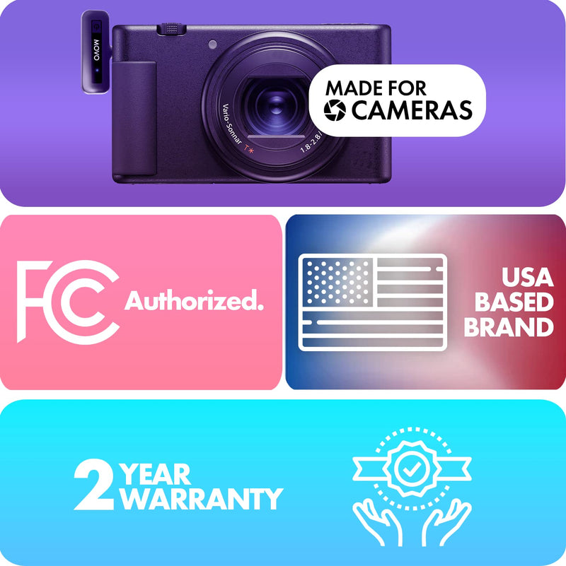 [AUSTRALIA] - Movo Wireless Mini Camera Microphone for Video Recording- 2.4Ghz Wireless Transmitter with Clip on Lavalier Microphone for DSLR, Mirrorless Camera- Compact Lapel Mic (164FT Range, 10-Hr Battery Life) 