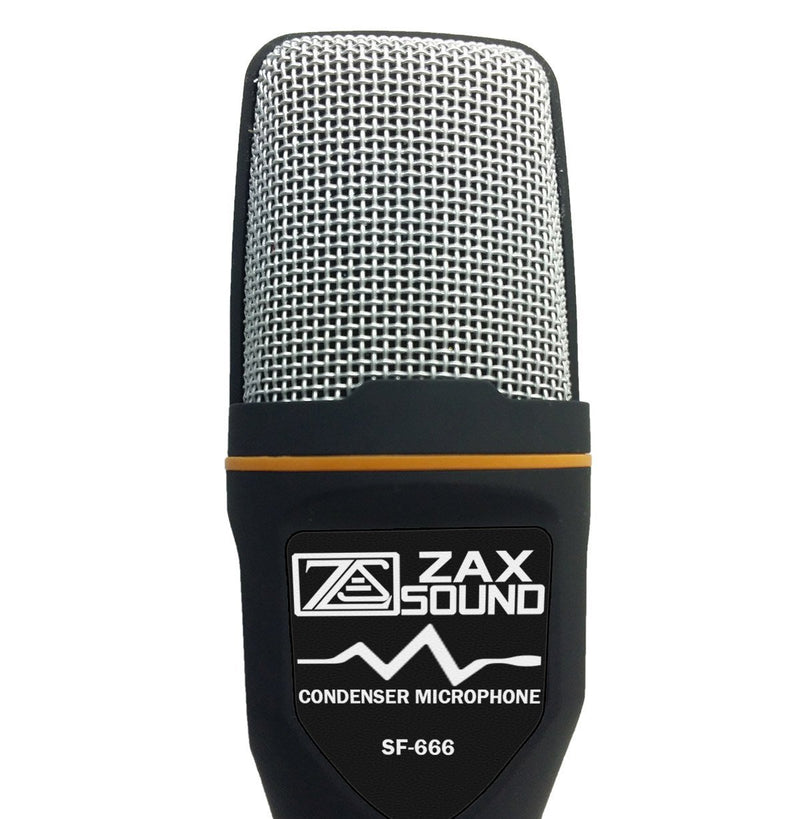[AUSTRALIA] - ZaxSound Professional Cardioid Condenser Microphone with Tripod Stand for PC, Laptop, iPhone, iPad, Android Phones, Tablets, Xbox and YouTube Recording, Black 