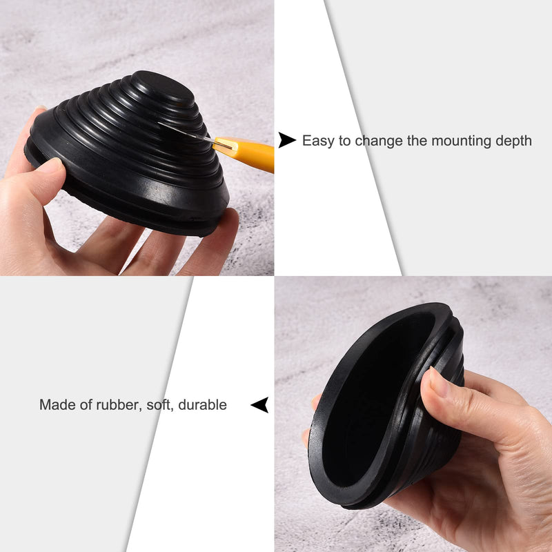 MECCANIXITY Rubber Grommet Mount Dia 80 mm Conical for Wire Protect of Thick Plate Pack of 4