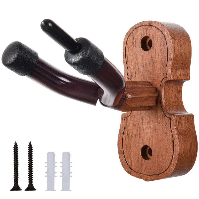 Violin Wall Mount Violin Hanger Hardwood Hangers Mahogany Violin holder with Violin Bow Hook