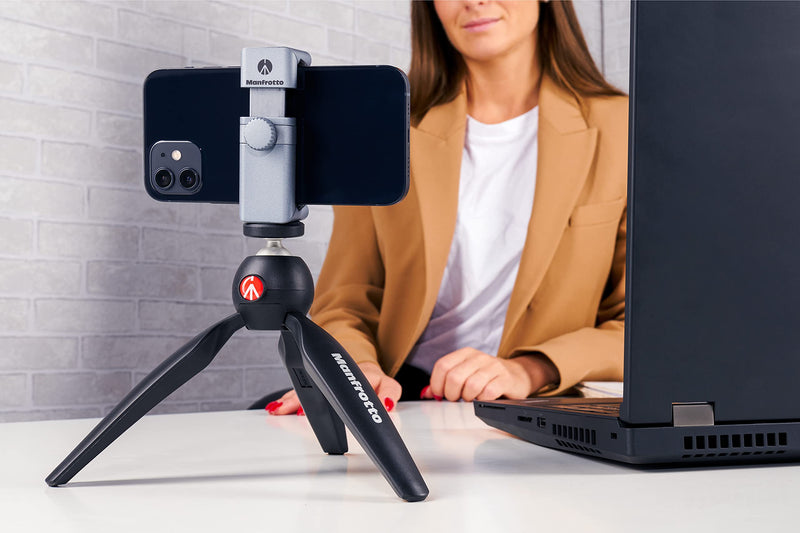 Manfrotto MTPIXIMII-B, PIXI Mini Tripod with Handgrip for Compact System Cameras, Made in Italy, for DSLR, Mirrorless, Video, Compact Size, Technopolymer and Aluminium, Black PIXI Mini Made in Italy