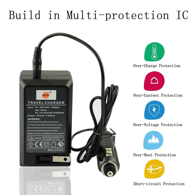 DSTE Replacement for DC01 Travel and Car Charger Adapter Compatible Sony NP-FM50 NP-FM55H NP-FM500H QM71 QM91 QM51D QM71D NP-QM91D NP-F550 NP-F570 NP-F750 NP-F770 NP-F960 NP-F970 Battery