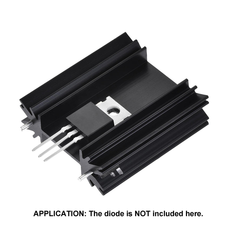 [AUSTRALIA] - uxcell 34mm x 25mm x 12mm TO-220 Aluminum Heatsink for Cooling Transistor Diodes with 2 Support Pin Black 6pcs 