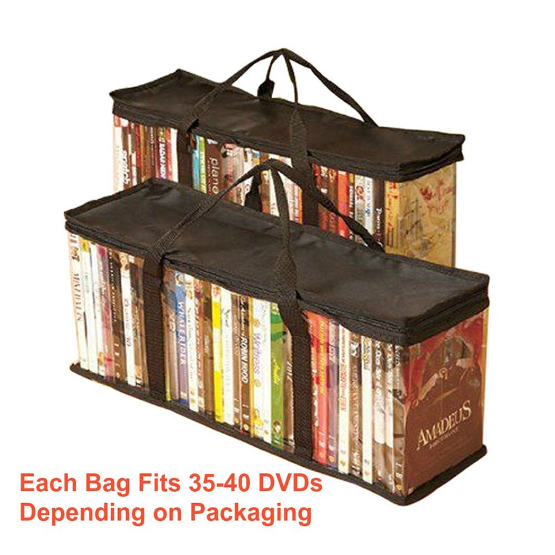 [AUSTRALIA] - Zuitcase- Handy Portable DVD Storage Bags - Best 2-Pack DVD Media Storage Bags Hold up to 80 DVDs (40 Each Bag) Pack of 2 