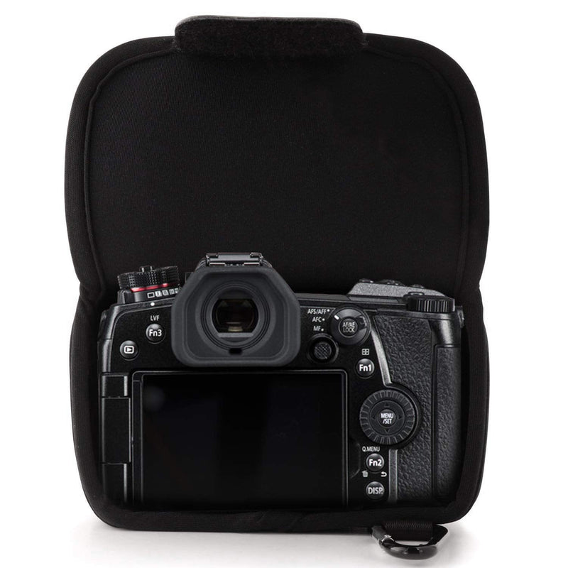MegaGear Ultra Light Neoprene Camera Case Compatible with Panasonic Lumix DMC-GX8 (14-140mm) Black