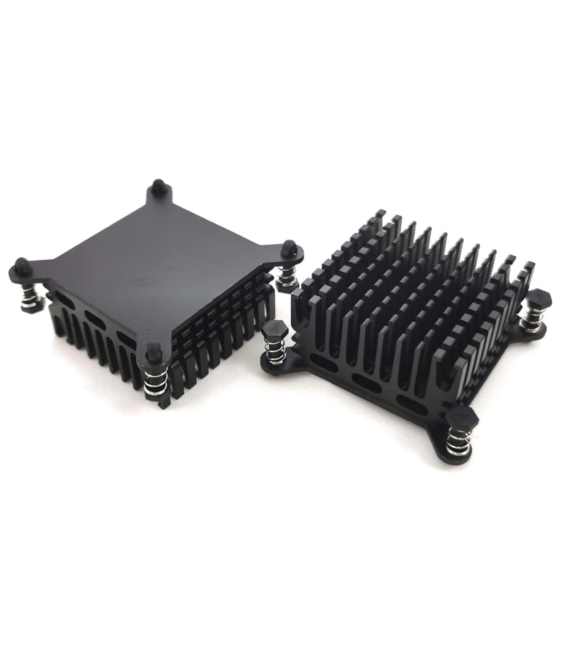 Magntek 2pcs Aluminum Chipset Heat Radiator Cooling FPGA Heatsink 38mm x 38mm x 20mm Black Anodized RoHS