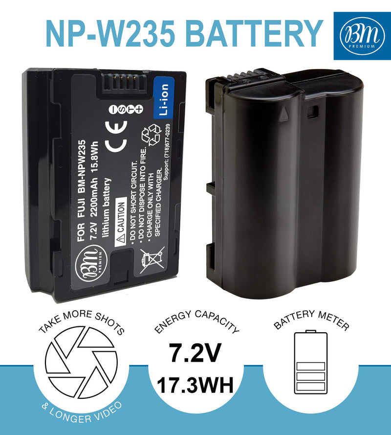 BM Premium 2 Pack of NP-W235 Batteries and Battery Charger for FujiFilm X-T4 Digital Camera